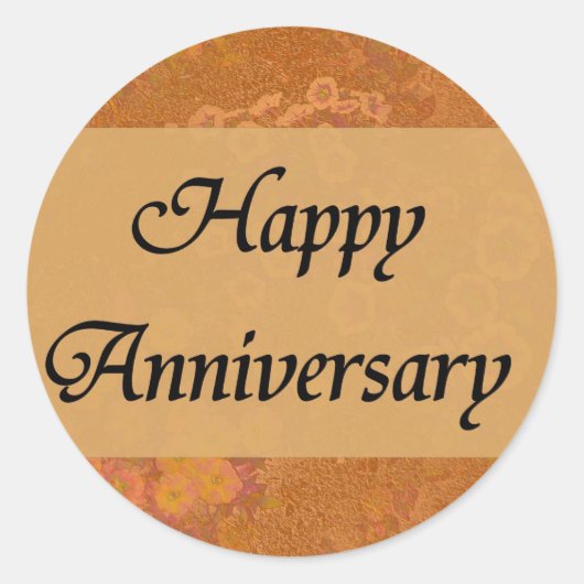 glücklicher Jahrestag Runder Aufkleber (Vorderseite)