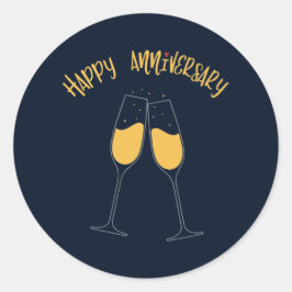 glücklicher Jahrestag Runder Aufkleber