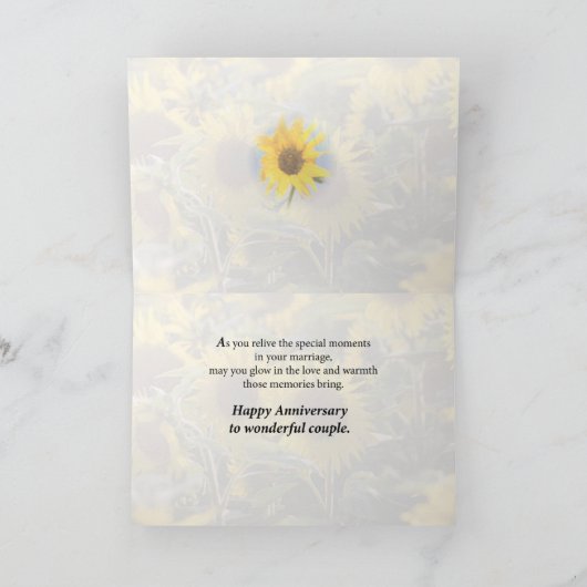 Glücklicher Jahrestag, Sonnenblumen, Karte (Innenseite)