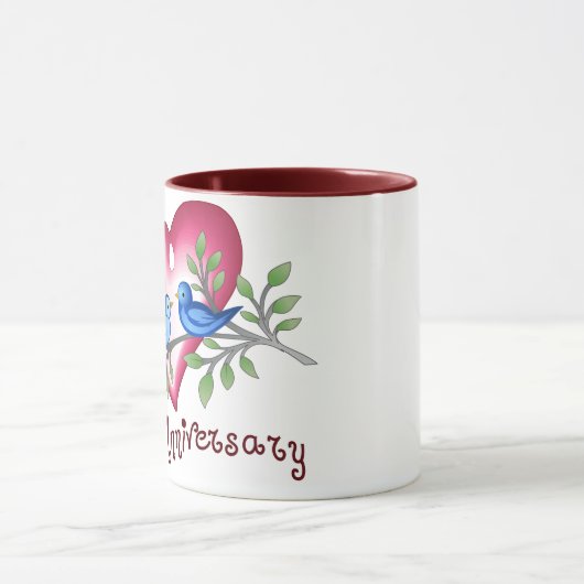 glücklicher Jahrestag Tasse (Zentrum)