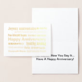 glücklicher Jahrestag Viele Sprachen Folienkarte (Anzeige)