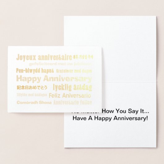 glücklicher Jahrestag Viele Sprachen Folienkarte (Anzeige)