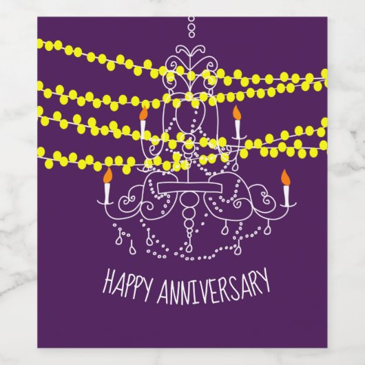 glücklicher Jahrestag Weinetikett (Einzelnes Label)