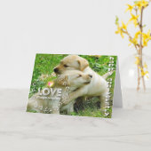 Glücklicher Jahrestag (Welpen) - Christlich Karte (Gelbe Blume)