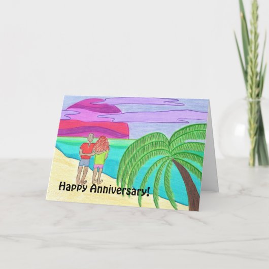 Glücklicher Jahrestag! Zur Ehefrau Karte (Vorderseite)