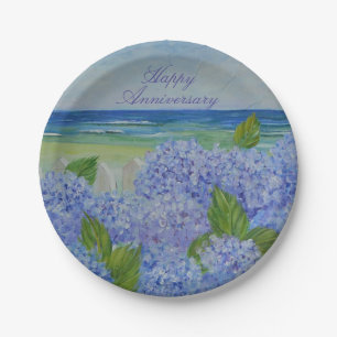 Glücklicher Jahrestaghydrangea-Pappteller Pappteller