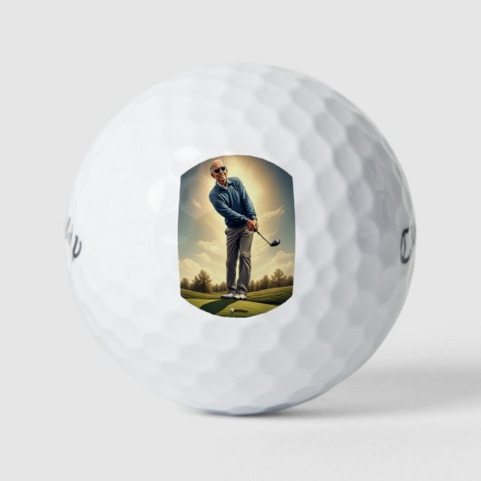 Glücklicher Joe Biden Golfball (Vorderseite)