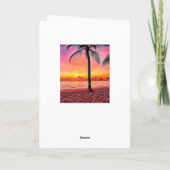 Glücklicher Jubiläumsbaum bei Sonnenuntergang Feiertagskarte (Rückseite)