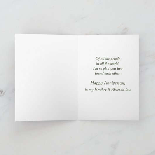 Glücklicher Jubiläumsbruder und Schwiegersohn Coup Karte (Innenseite)