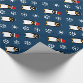 Glücklicher jüdischer PinguinYarmulke Chanukkas Geschenkpapier (Ecke)