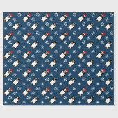 Glücklicher jüdischer PinguinYarmulke Chanukkas Geschenkpapier (Flach)