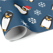 Glücklicher jüdischer PinguinYarmulke Chanukkas Geschenkpapier (Rolleneckpunkt)