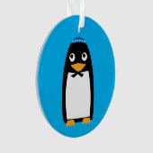 Glücklicher jüdischer PinguinYarmulke Chanukkas Ornament (Vorderseite)