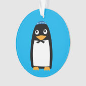 Glücklicher jüdischer PinguinYarmulke Chanukkas Ornament (Vorderseite)