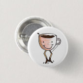 Glücklicher Kaffee Button (Vorne & Hinten)