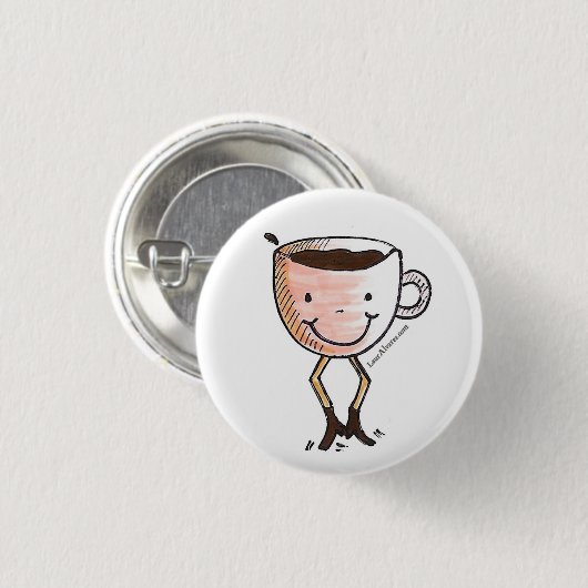 Glücklicher Kaffee Button (Vorne & Hinten)