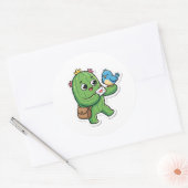 Glücklicher Kaktus Briefträger Süßer Sticker (Umschlag)
