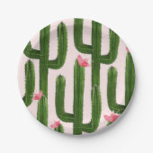Glücklicher Kaktus-Pappteller 7" Pappteller (Vorderseite)