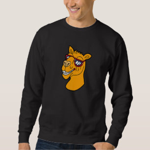 Glücklicher Kamelkopf mit Sonnenbrille Tier mit Br Sweatshirt