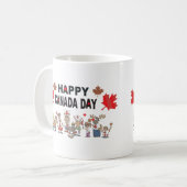 Glücklicher Kanada-Tag Kaffeetasse (Vorderseite Links)