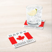 Glücklicher Kanada-Tageskanadischer Rechteckiger Pappuntersetzer (Vor Ort)