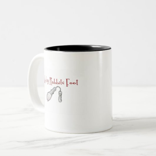 Glücklicher Kaninchen-Fuß Zweifarbige Tasse (Vorderseite Links)