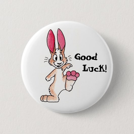 Glücklicher Kaninchen-Knopf Button (Vorderseite)