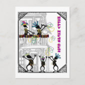 Glücklicher Karneval--Balkon-Szene Postkarte (Vorderseite)