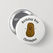 Glücklicher Kartoffel-Geburtstag Personalisiert Button (Vorne & Hinten)