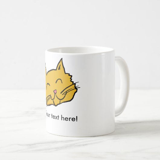 Glücklicher Katzen-Knopf Kaffeetasse (VorderseiteRechts)