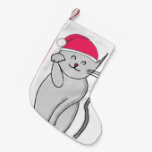 Glücklicher Katzen-WeihnachtsStrumpf Kleiner Weihnachtsstrumpf (Vorderansicht (hängend))