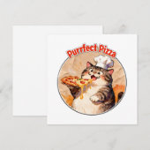 Glücklicher Katzenkoch mit Pizza Dankeskarte (Vorne/Hinten)