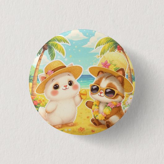 GLÜCKLICHER KAWAII HAWAI-BUTTON BUTTON (Vorderseite)