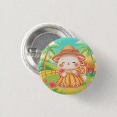 GLÜCKLICHER KAWAII HAWAI-BUTTON BUTTON (Vorne & Hinten)