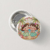 GLÜCKLICHER KAWAII HAWAI-BUTTON BUTTON (Vorne & Hinten)