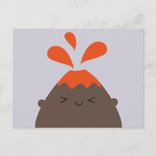 Glucklicher Kawaii Vulkan Postkarte Zazzle De