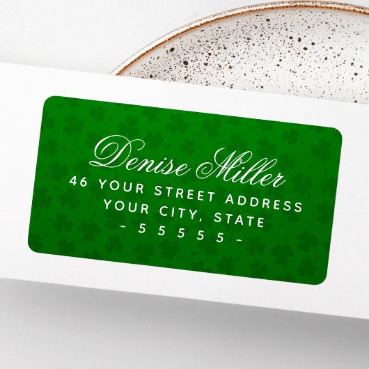 Glücklicher Kleber verlasse grünen St Patrick's Da Adressaufkleber