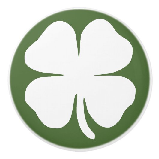 Glücklicher Klee Keramikknauf (Vorderseite)