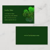 Glücklicher Klee | mit Blumen Visitenkarte (Vorne/Hinten)