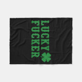 Glücklicher Kleeblatt-Ficker lustiger St. Patrick' Fleecedecke (Vorderseite (Horizontal))