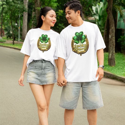 Glücklicher Kleeblatt keltischer Hufeisencharakter T-Shirt