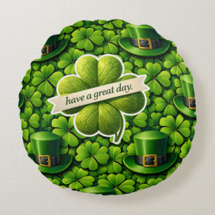 Glücklicher Kleeblatt Saint Patrick's Day Patrick' Rundes Kissen