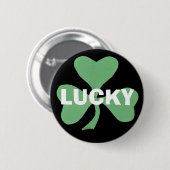 Glücklicher Kleeblattknopf Button (Vorne & Hinten)