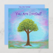 Glücklicher kleiner Baum-wunderliches Einladung (Vorne/Hinten)