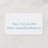 Glücklicher kleiner blauer Vogel u. Telefonnummerkarte (Rückseite)