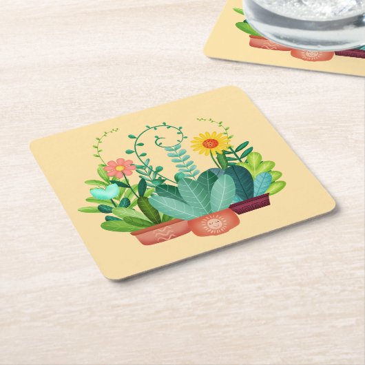 Glücklicher Kleiner Garten Rechteckiger Pappuntersetzer (angewinkelt)