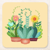 Glücklicher Kleiner Garten Rechteckiger Pappuntersetzer (Vorderseite)