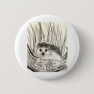 Glücklicher kleiner Igel Button