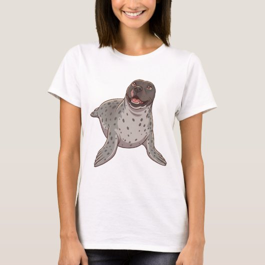 Glücklicher kleiner Landrobbe T-Shirt (Vorderseite)