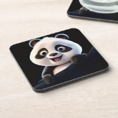Glücklicher kleiner Panda Getränkeuntersetzer (Linke Seite)
